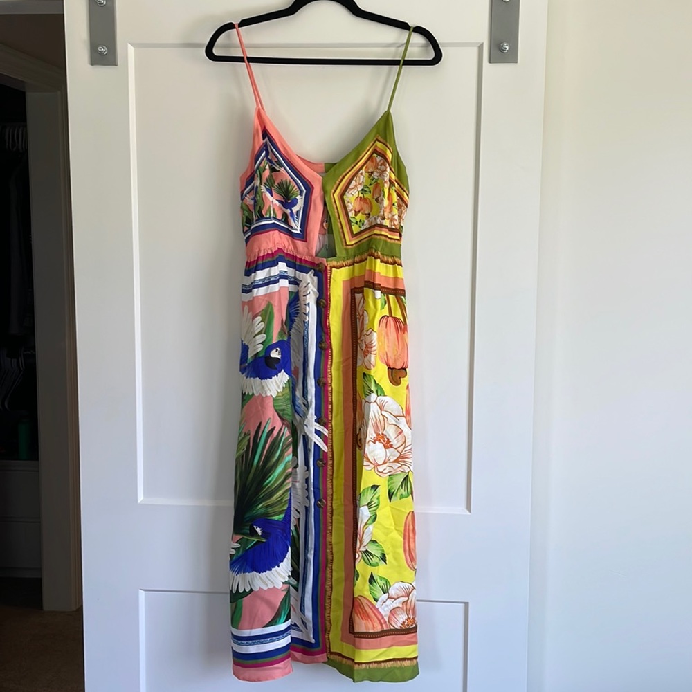 NWT - FARM Rio Double Scarves Pastel Midi Dress - Picture 5 of 11